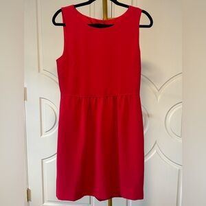 J.Crew Camille Red Sheath Dress Size 10 Midi Crew Neck Work Office Classic